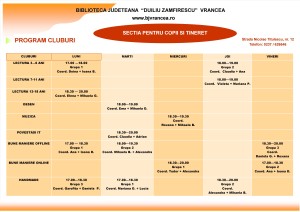 program cluburi biblioteca